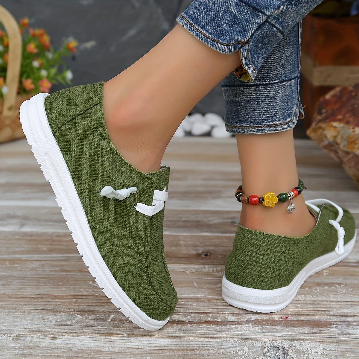 Solid Color Canvas Shoes, Casual Lace Up Walking Sneakers