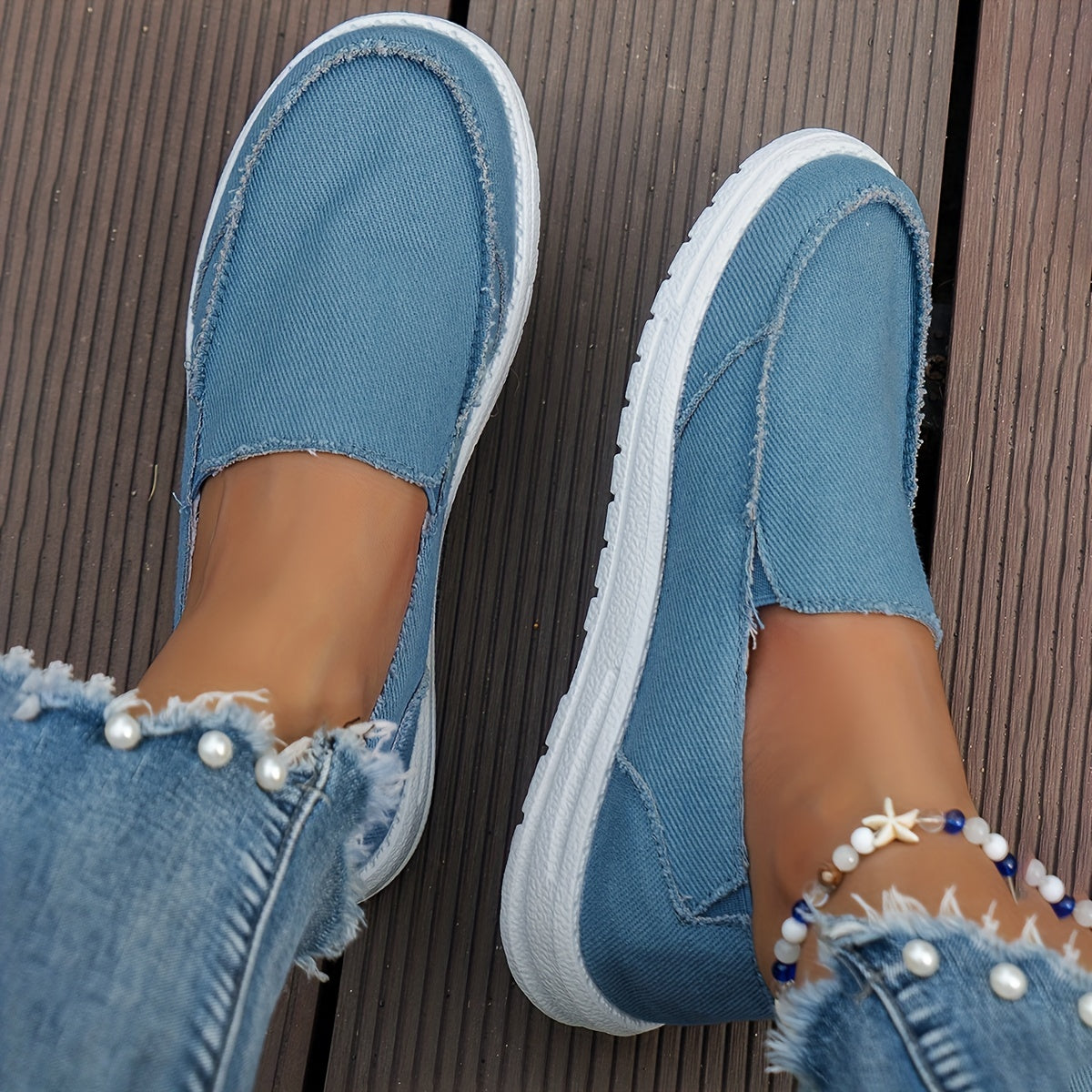 Flat Canvas Shoes, Solid Color Slip On Low Top Sneakers